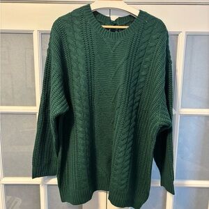 Torrid Hunter Green Cable Knit Sweater